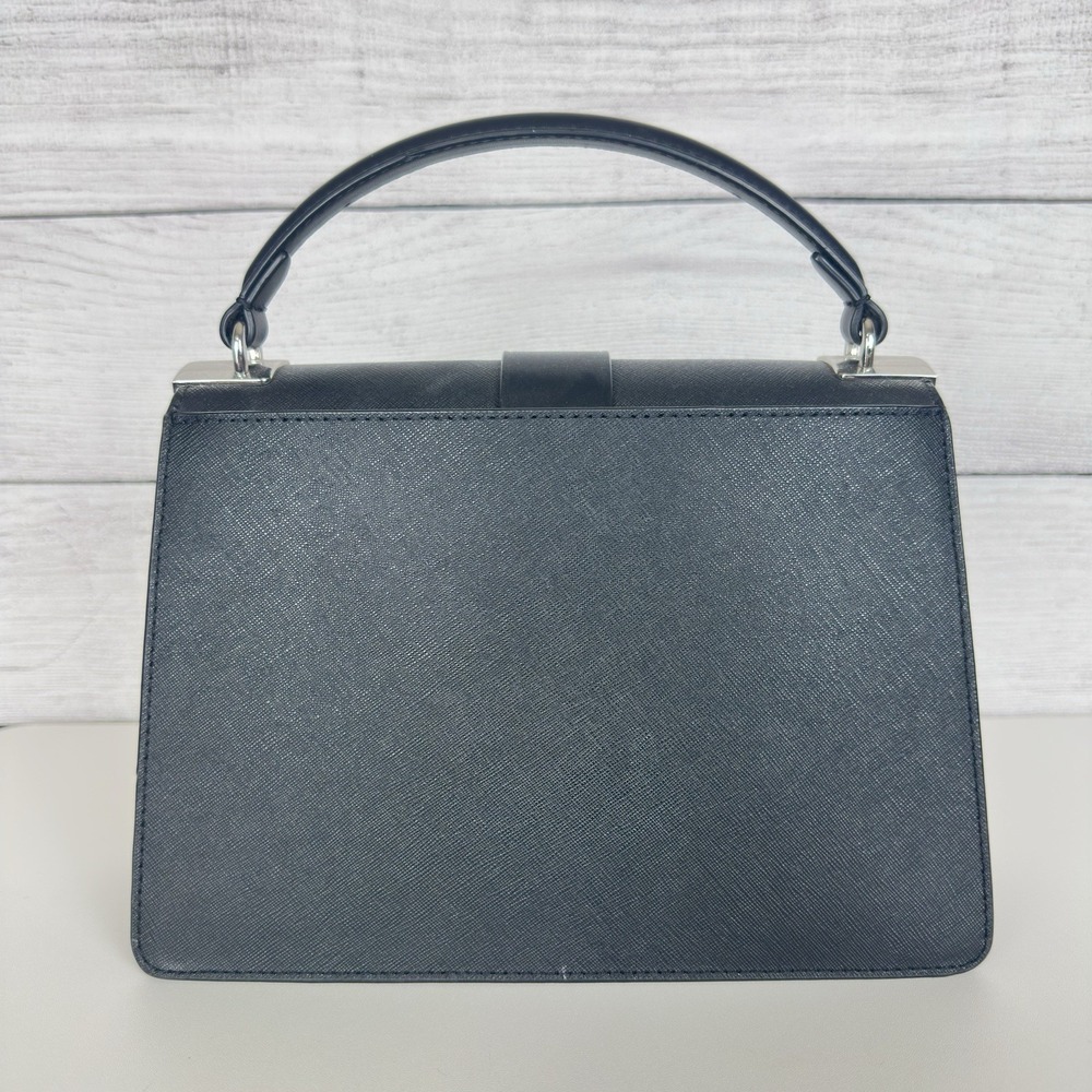 Michael Kors Greenwich Medium Black Saffiano‎ Leather Satchel Purse Handbag ONLY - Picture 5 of 9